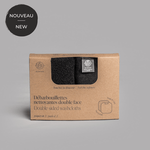 ECOTAO - Paquet de 2 débarbouillettes réutilisables NOIR